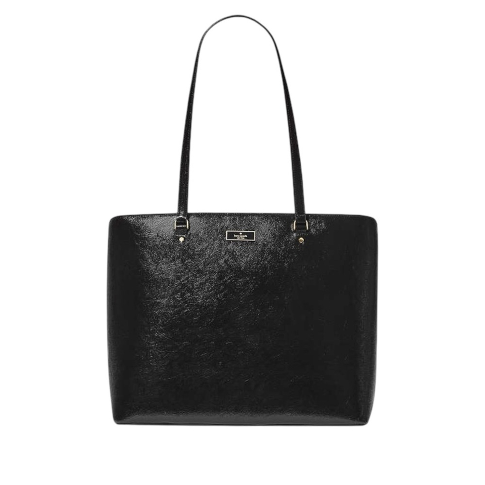 Kate Spade Bridget Black Crinkle Patent Large Tote NWT Retail $399